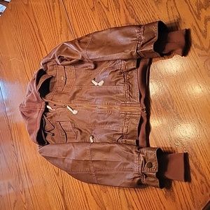 Coalition Vegan Camel Leather Hooded Jacket